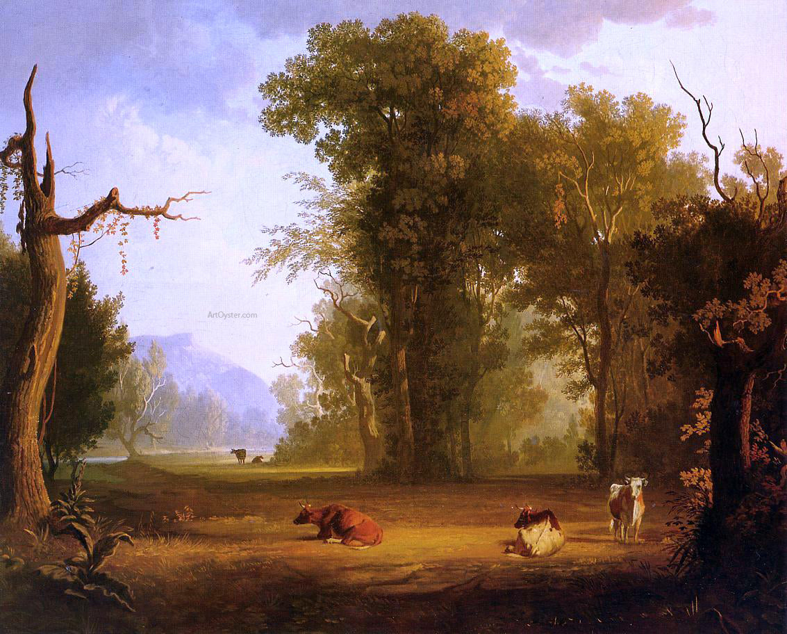 George Caleb Bingham Landscape with Cattle - Canvas Print