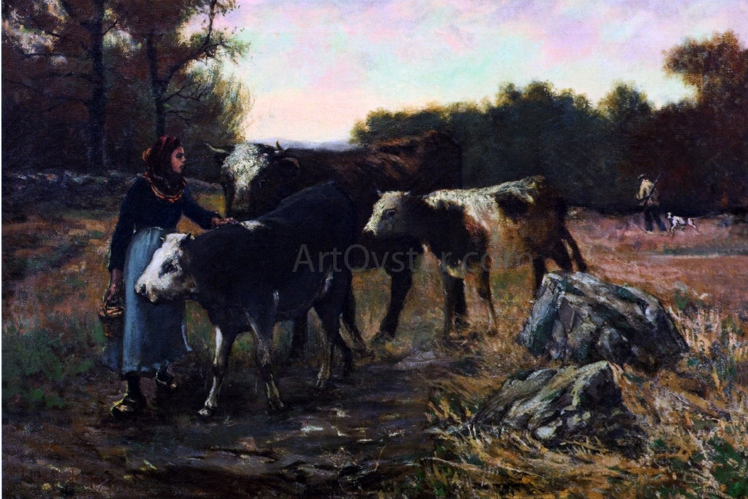 Julian Onderdonk Landscape with Cattle - Canvas Print