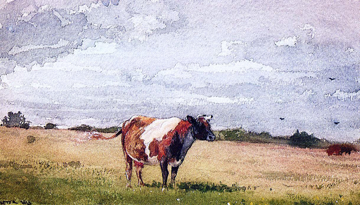 Winslow Homer A Landscape with Cow - Canvas Print