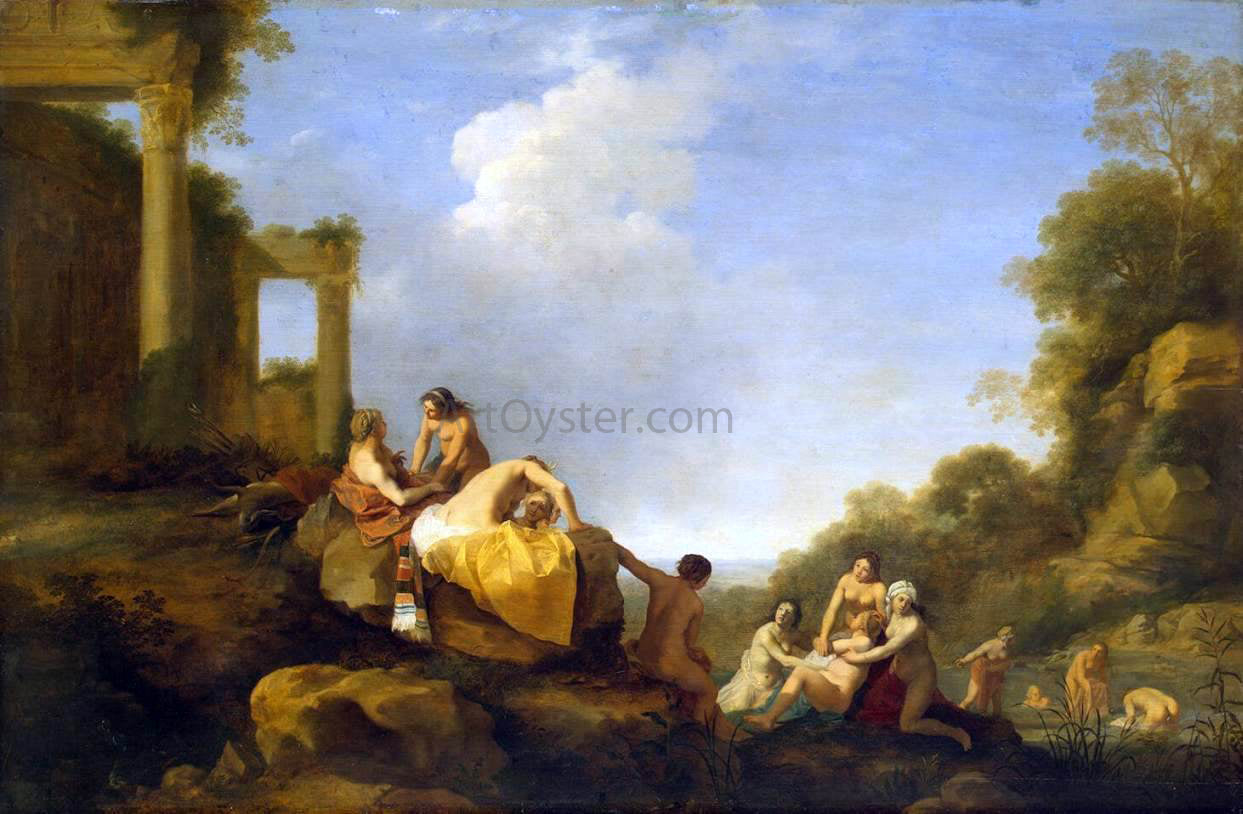 Cornelis Van Poelenburgh Landscape with Diana and Callisto - Canvas Print