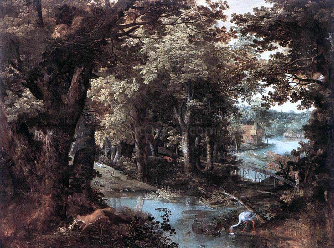 Adriaan Van Stalbemt Landscape with Fables - Canvas Print