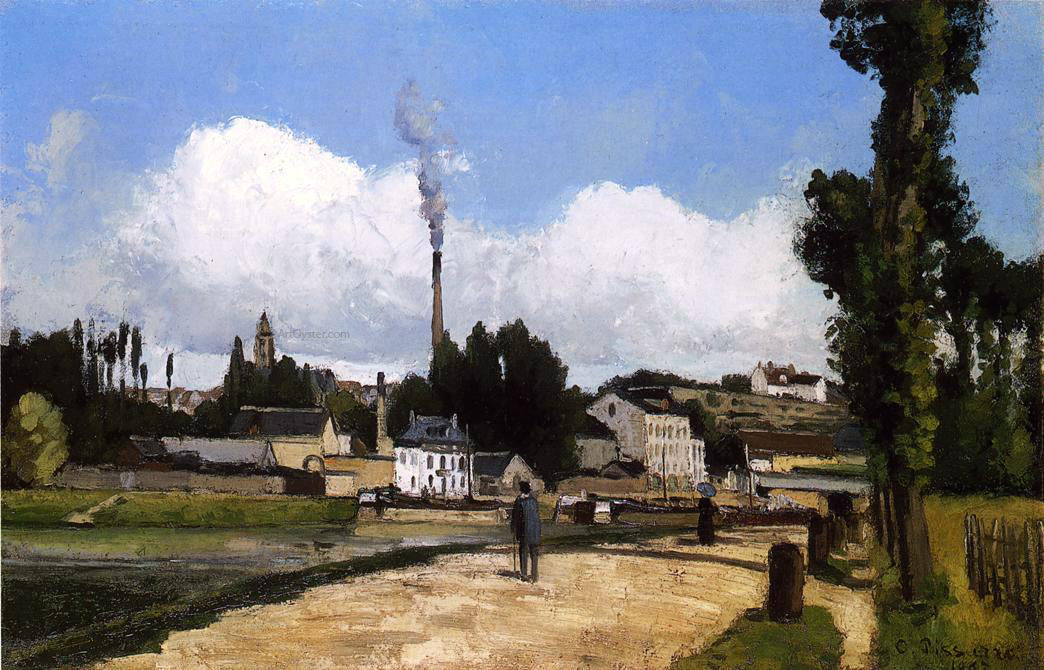 Camille Pissarro Landscape with Factory - Canvas Print