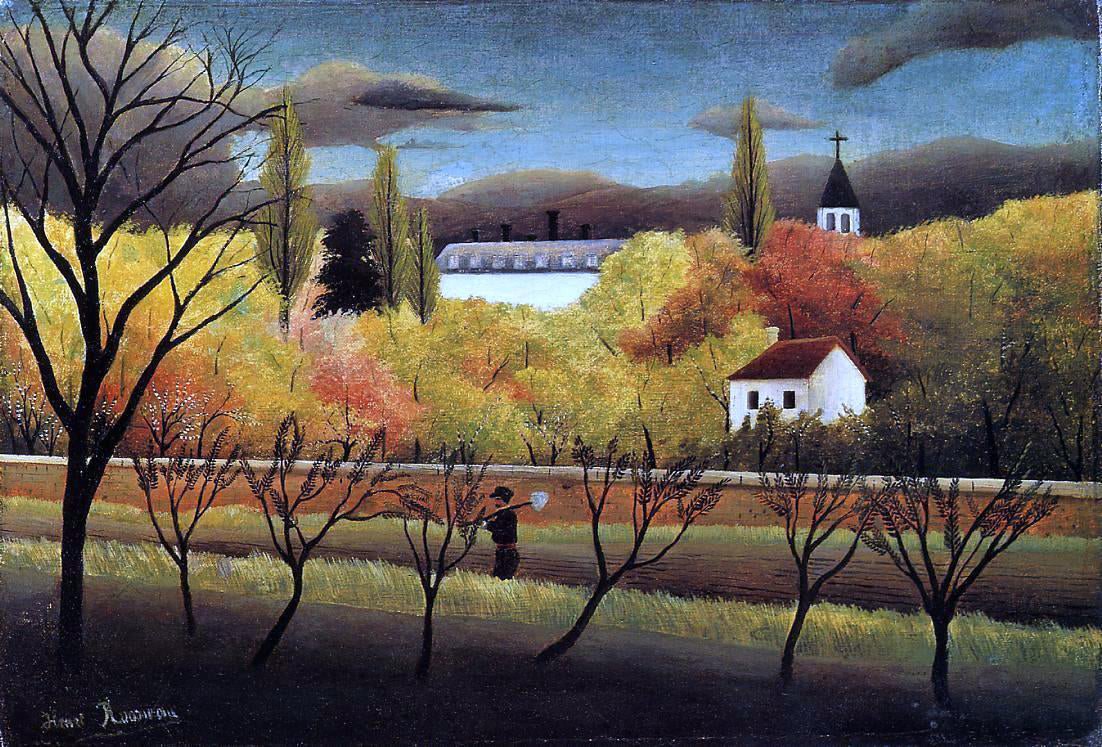 Henri Rousseau A Landscape with Farmer - Canvas Print