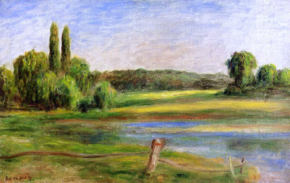 Pierre Auguste Renoir Landscape with Fence - Canvas Print