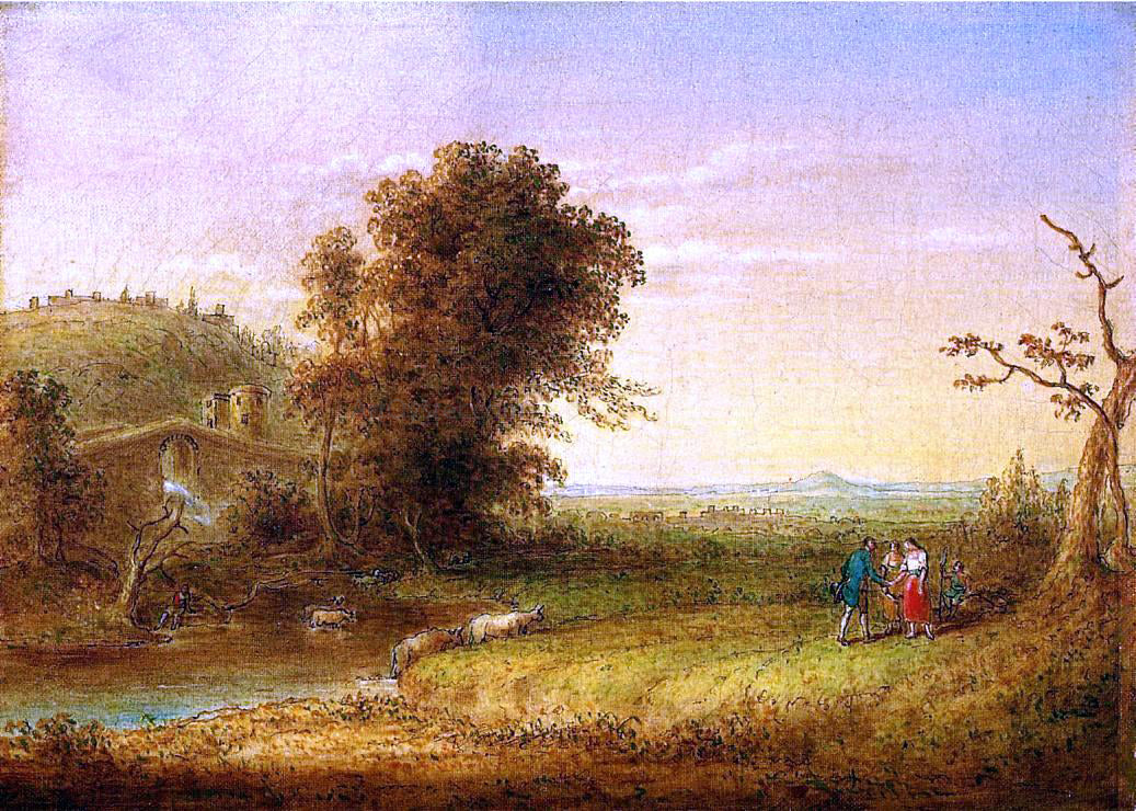 John Quidor Landscape with Figures - Canvas Print