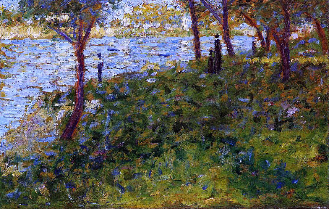 Georges Seurat Landscape with Figures - Canvas Print