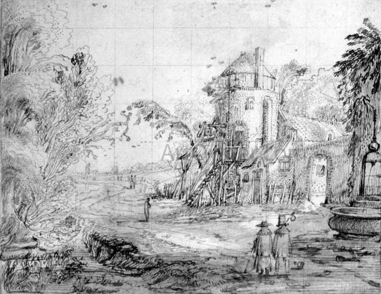 II Jan Van de Velde Landscape with Figures on a Road - Canvas Print