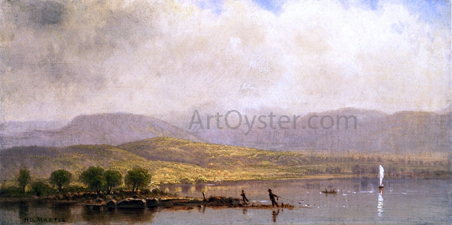 Homer Dodge Martin Landscape with Fisherman - Canvas Print