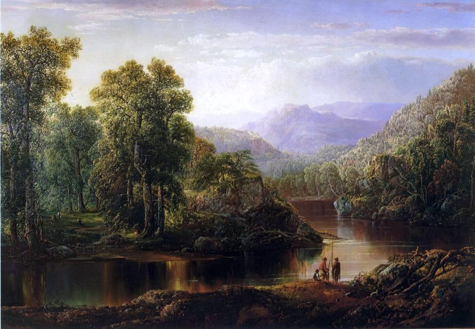 William Louis Sonntag Landscape with Fishermen - Canvas Print