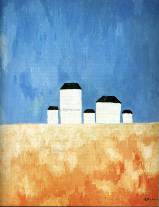 Kazimir Malevich Landscape with Five Houses - Canvas Print