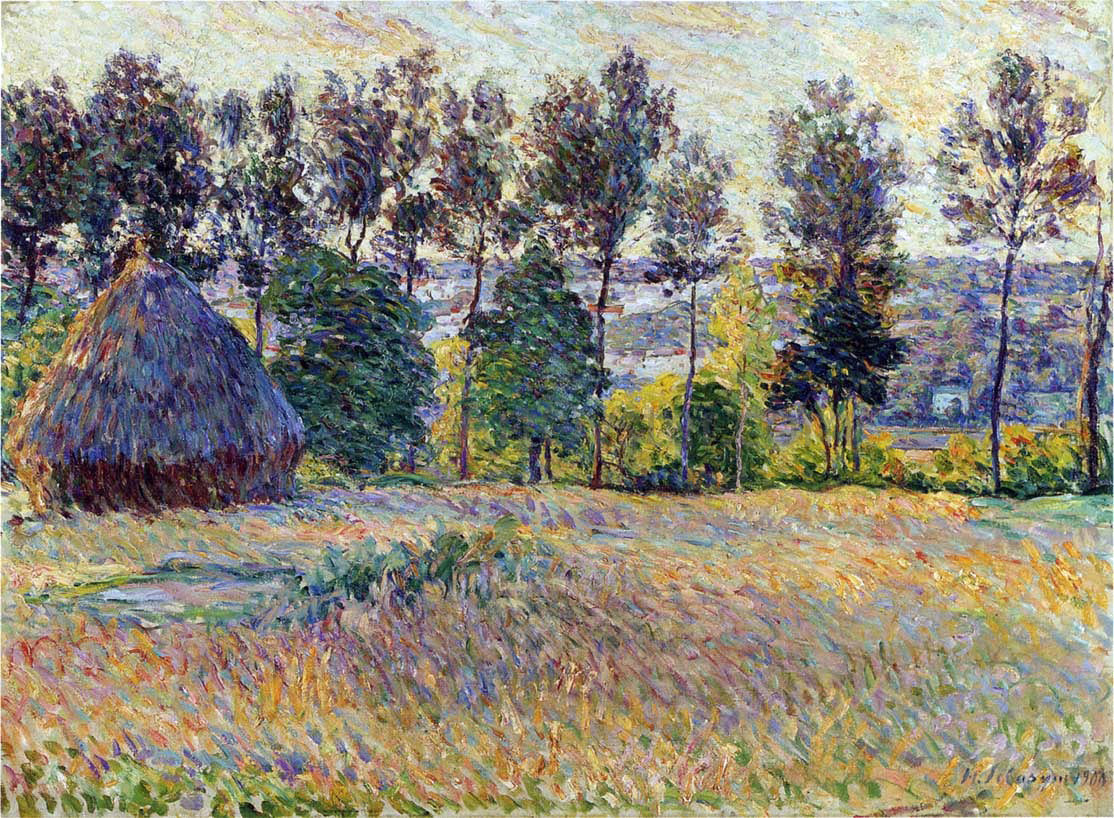 Henri Lebasque Landscape with Haystack - Canvas Print