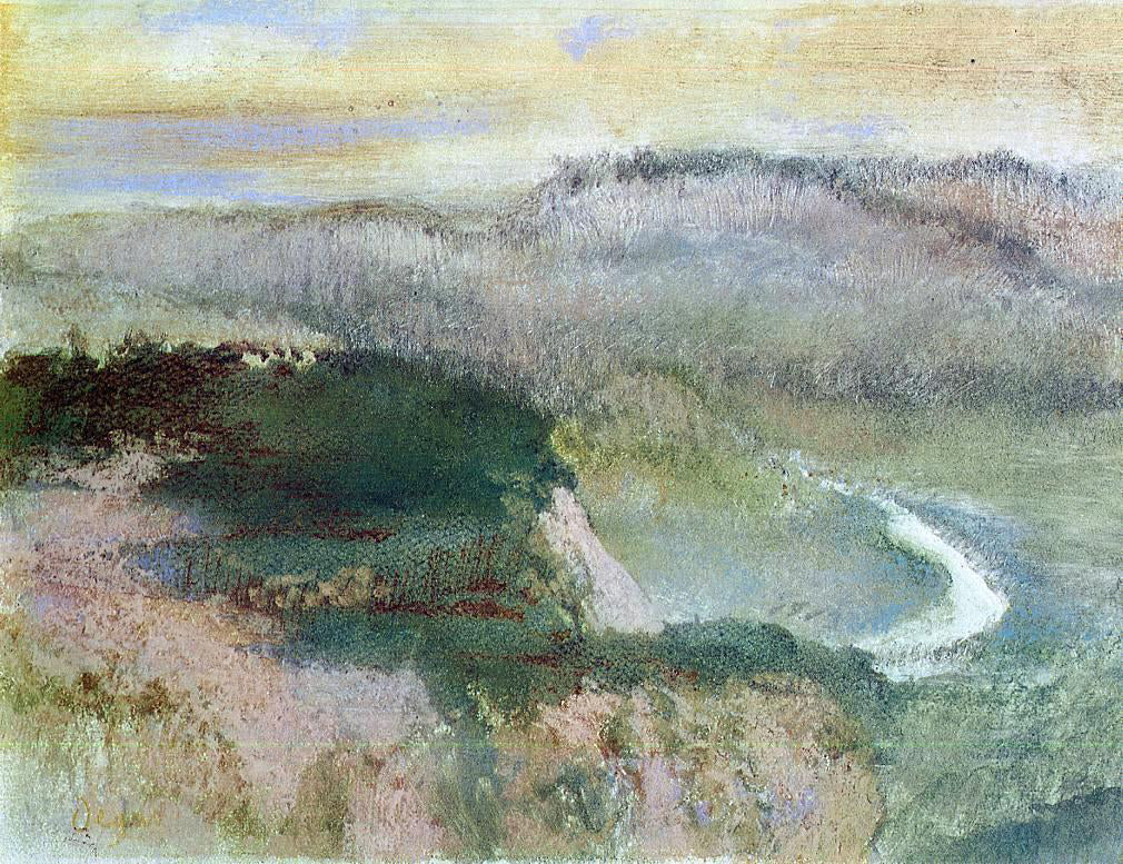 Edgar Degas Landscape with Hills - Canvas Print