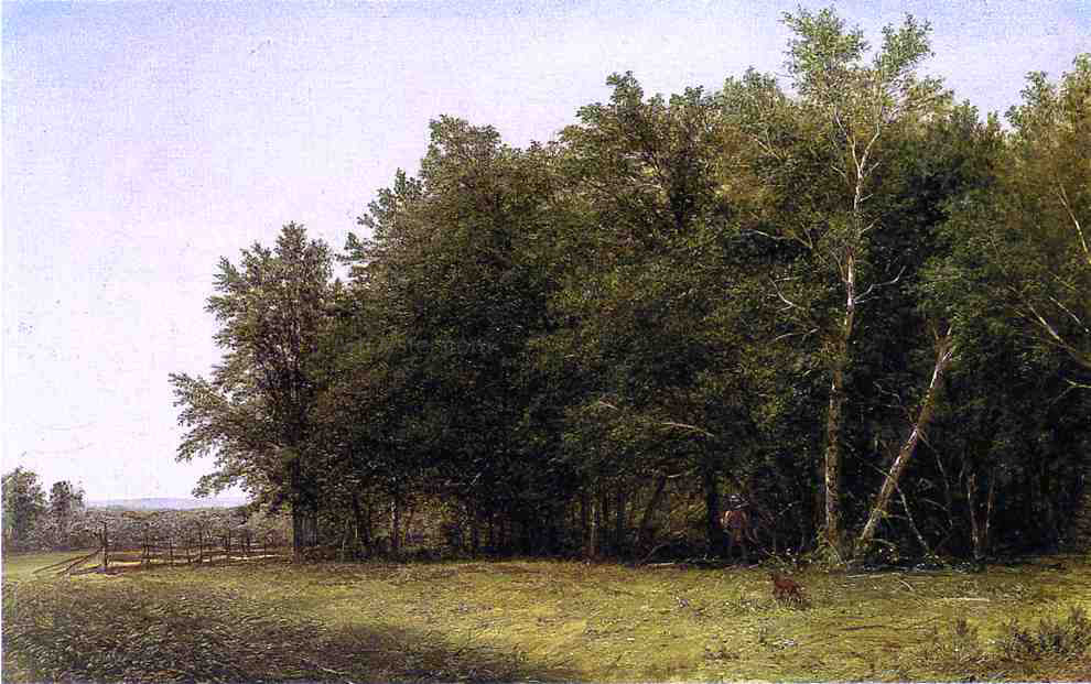 John W Casilear Landscape with Hunter - Canvas Print