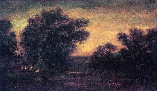 Ralph Albert Blakelock Landscape with Indian Encampment - Canvas Print