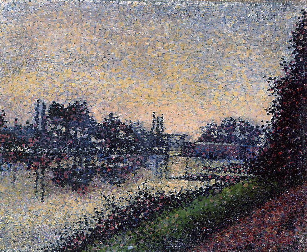 Albert Dubois-Pillet Landscape with Lock - Canvas Print