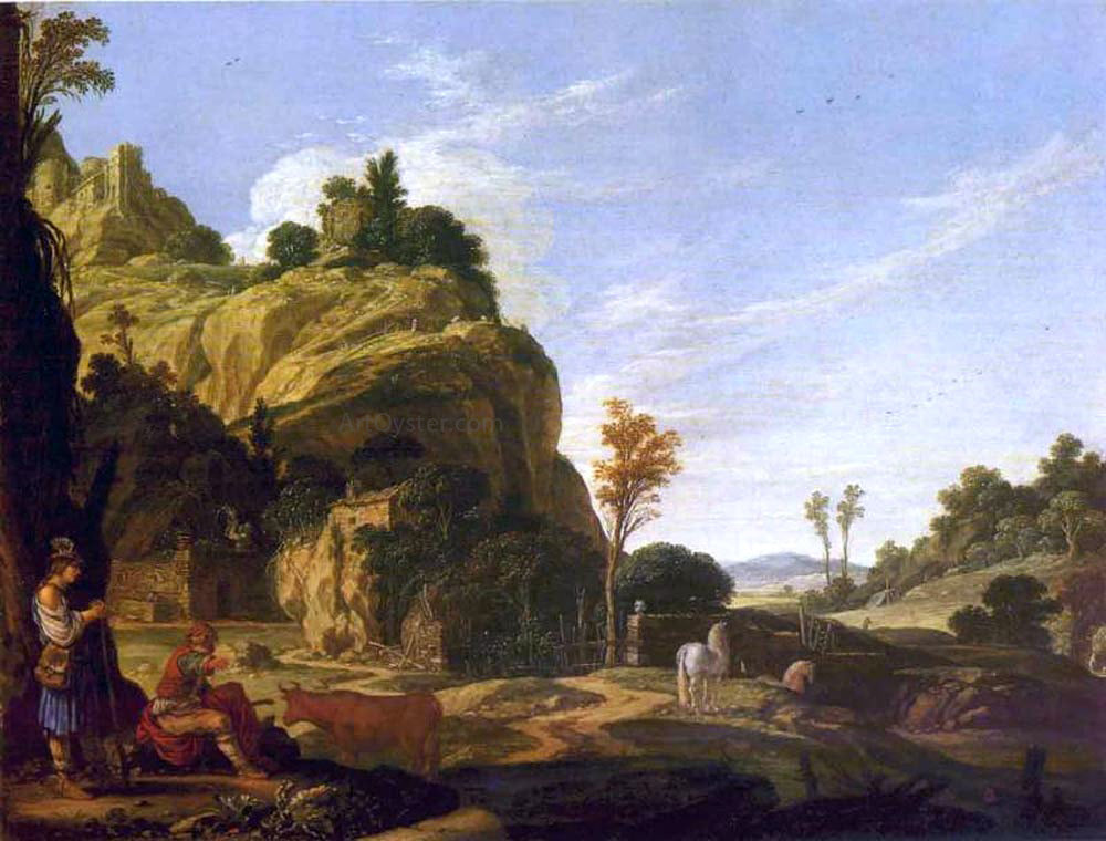 Jacob Pynas Landscape with Mercury and Battus - Canvas Print