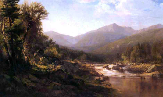Alexander Helwig Wyant Landscape with Mountains and Stream - Canvas Print