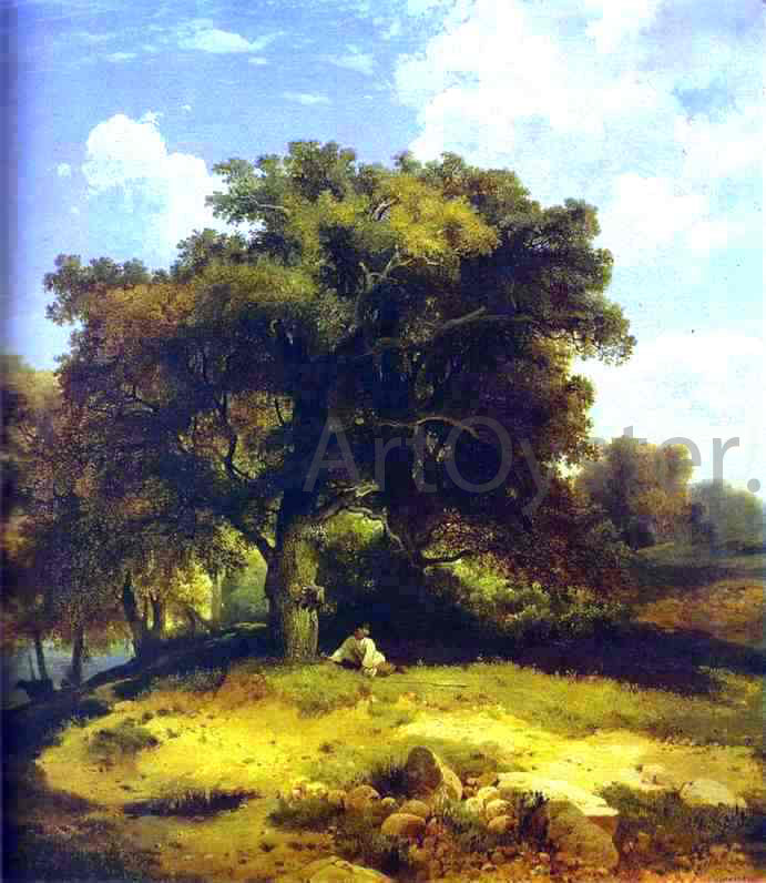 Alexei Kondratevich Savrasov Landscape with Oaks - Canvas Print