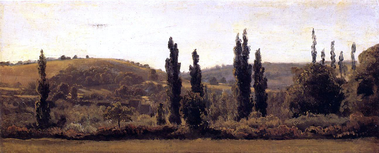 Theodore Rousseau Landscape with Poplars - Canvas Print