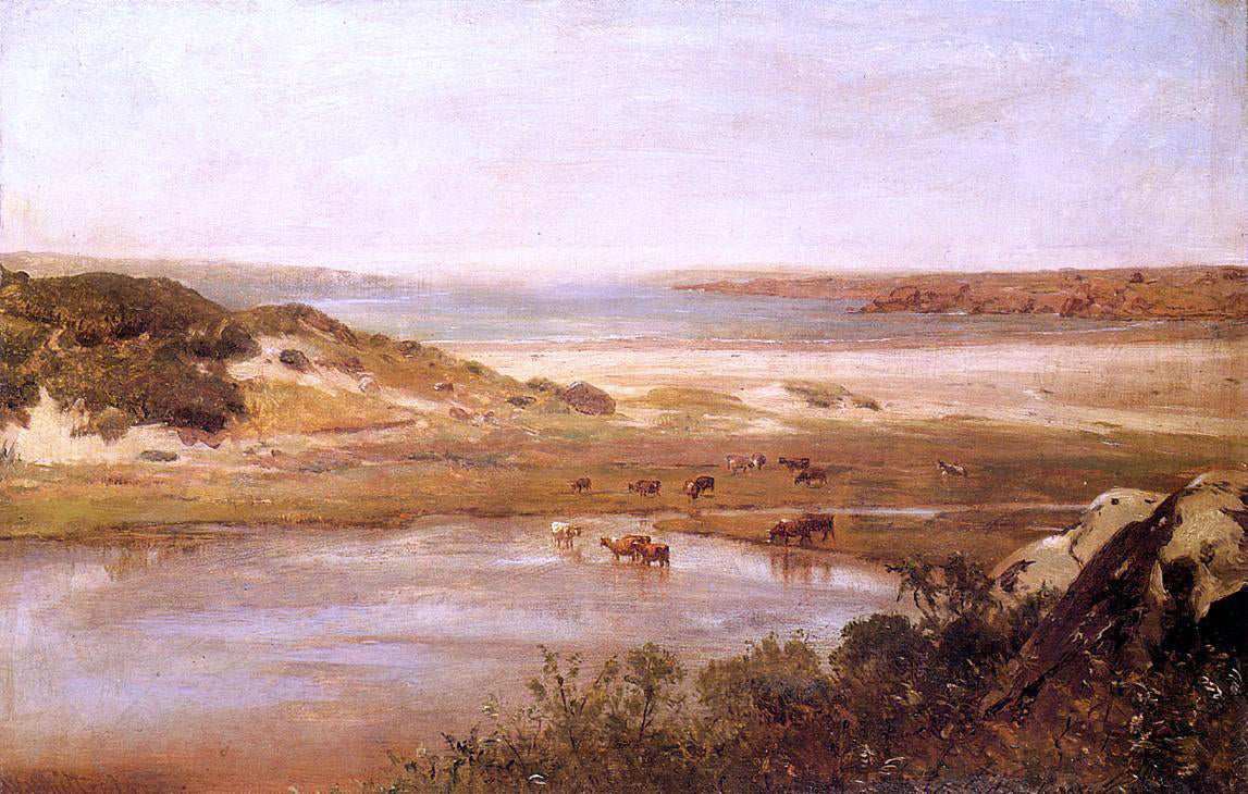 Thomas Worthington Whittredge Landscape with River - Canvas Print