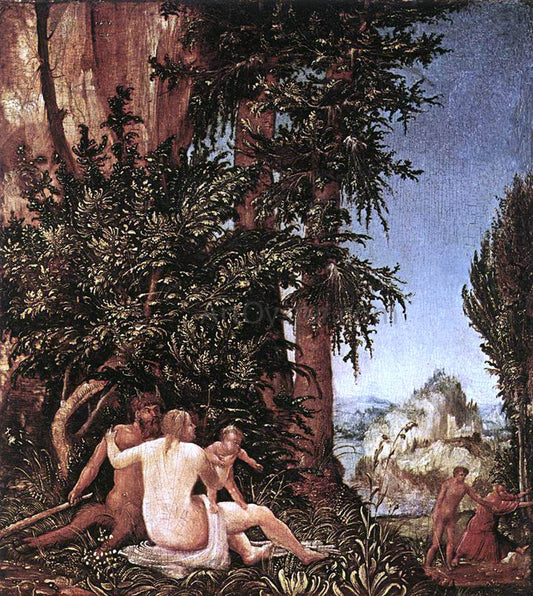 Albrecht Altdorfer Landscape with Satyr Family - Canvas Print