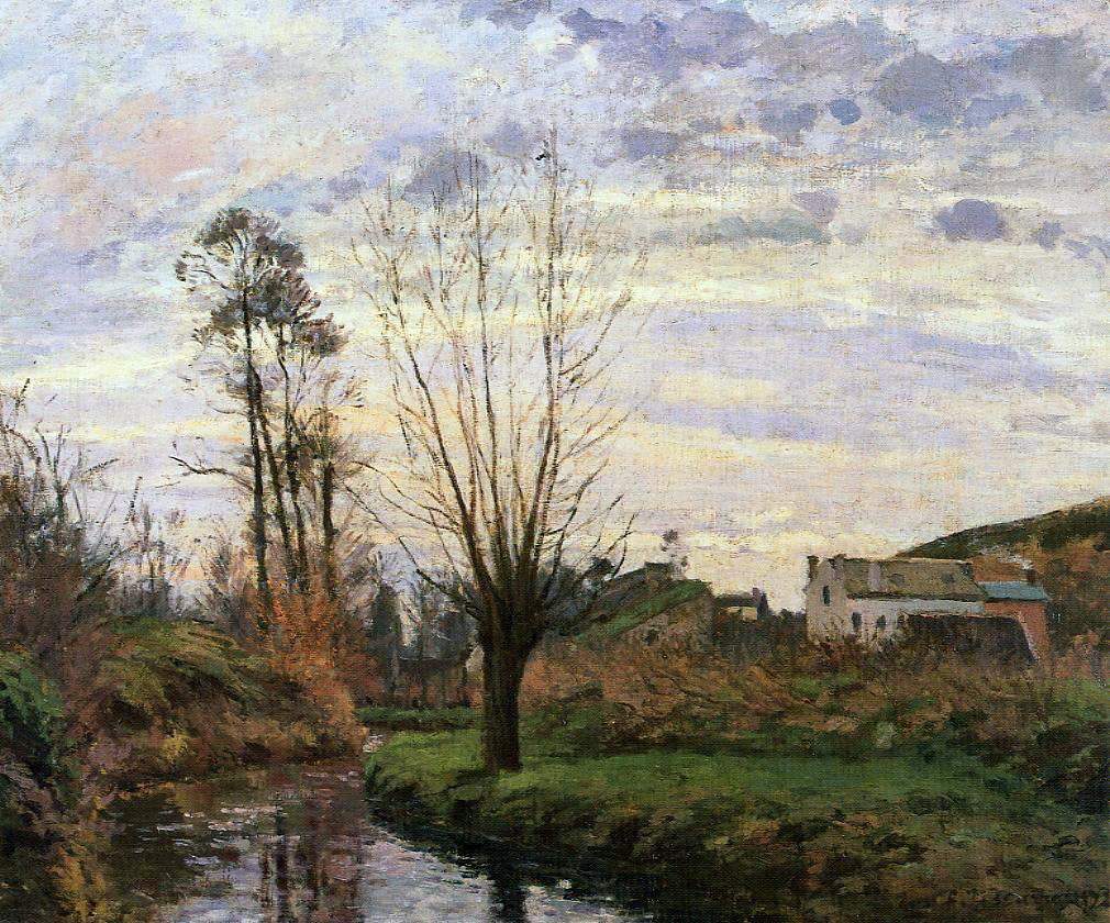 Camille Pissarro Landscape with Small Stream - Canvas Print