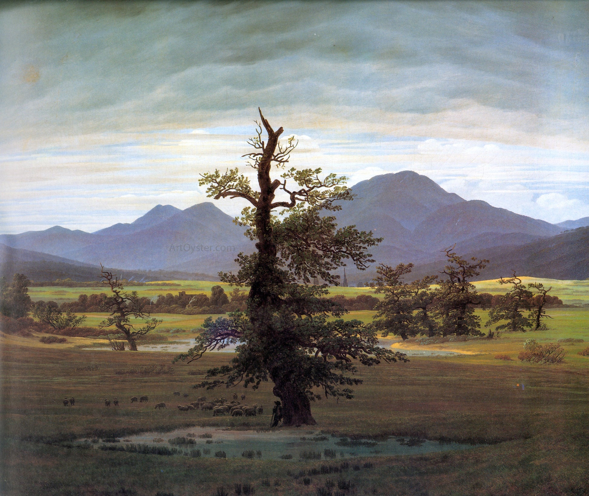 Caspar David Friedrich Landscape with Solitary Tree - Canvas Print