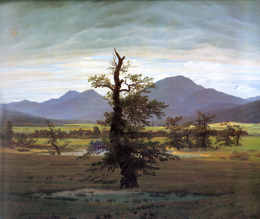 Caspar David Friedrich Landscape with Solitary Tree - Canvas Print