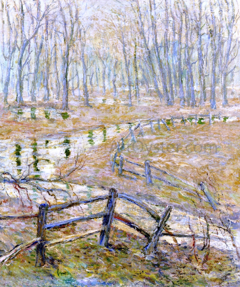 Ernest Lawson Landscape with Stream - Canvas Print