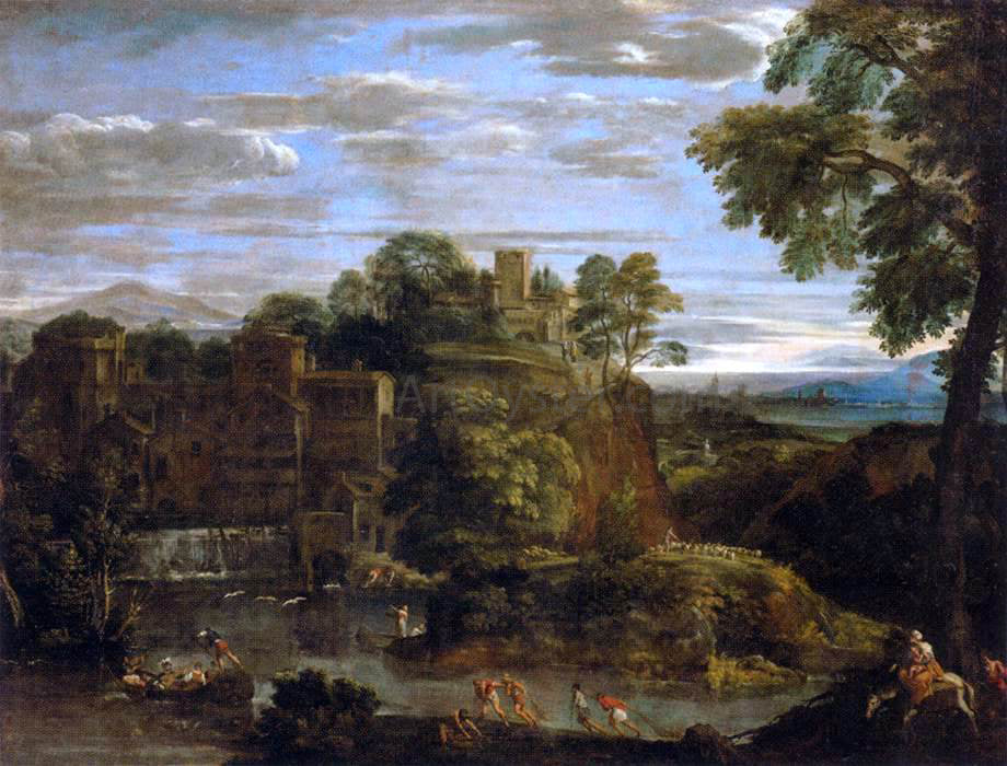 Domenichino Landscape with the Flight into Egypt - Canvas Print