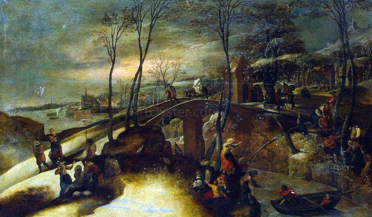 Gillis Mostaert Landscape with the Flight into Egypt - Canvas Print