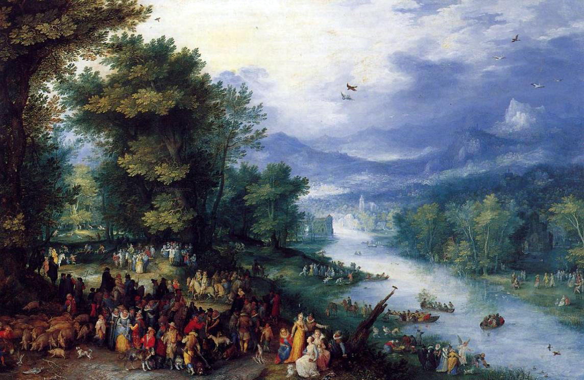 The Elder Jan Bruegel Landscape with the Young Tobie - Canvas Print