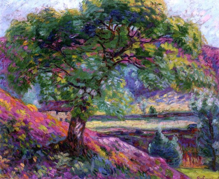 Armand Guillaumin Landscape with Trees and Figures - Canvas Print