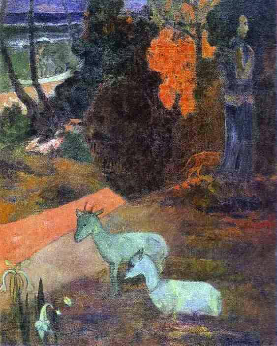 Paul Gauguin Landscape with Two Goats - Canvas Print