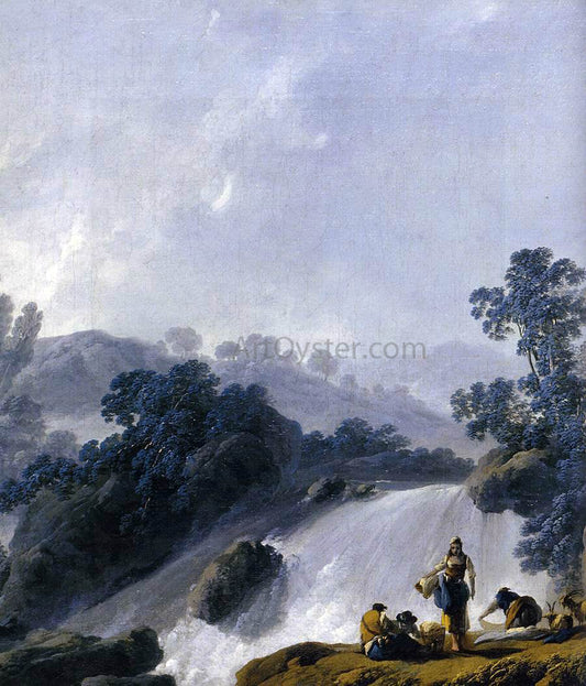Jean-Baptiste Pillement A Landscape with Washerwomen (detail) - Canvas Print