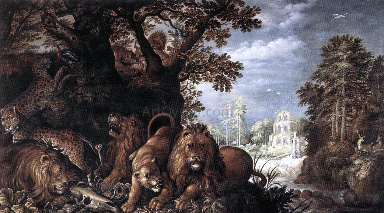 Roelandt Jacobszoon Savery Landscape with Wild Animals - Canvas Print