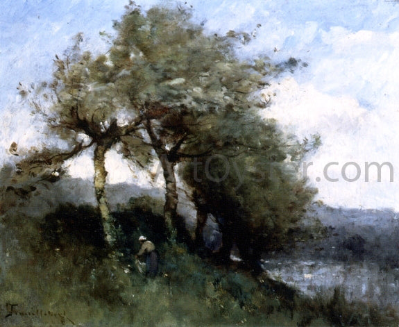 Paul Desire Trouillebert Landscape with Woman - Canvas Print