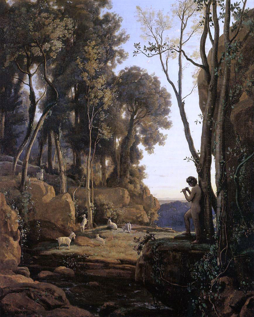 Jean-Baptiste-Camille Corot Landscape,Setting Sun (also known as The Little Shepherd) - Canvas Print