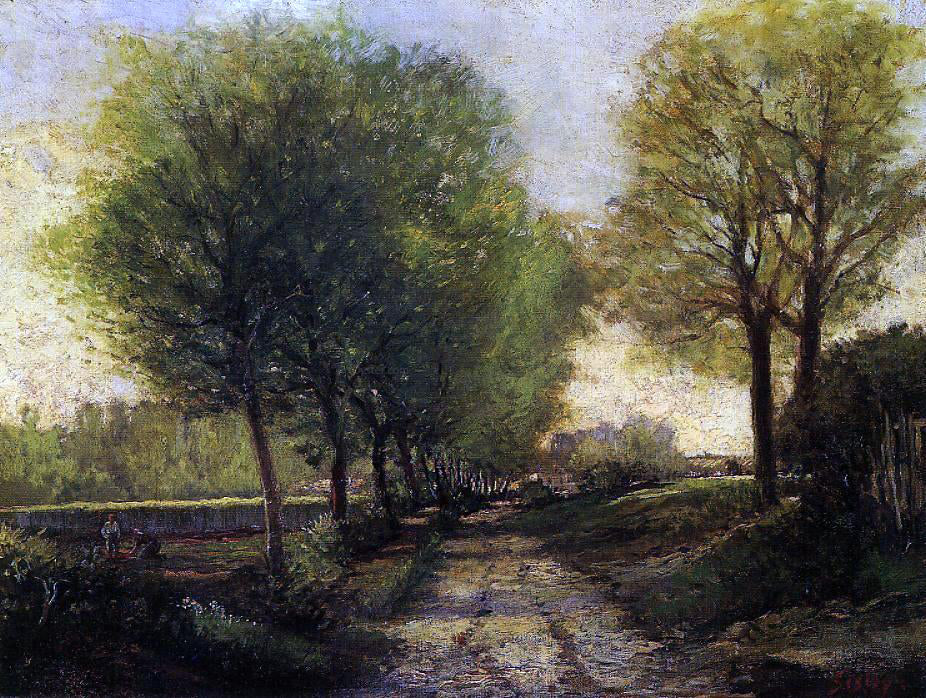 Alfred Sisley Lane near a Small Town - Canvas Print