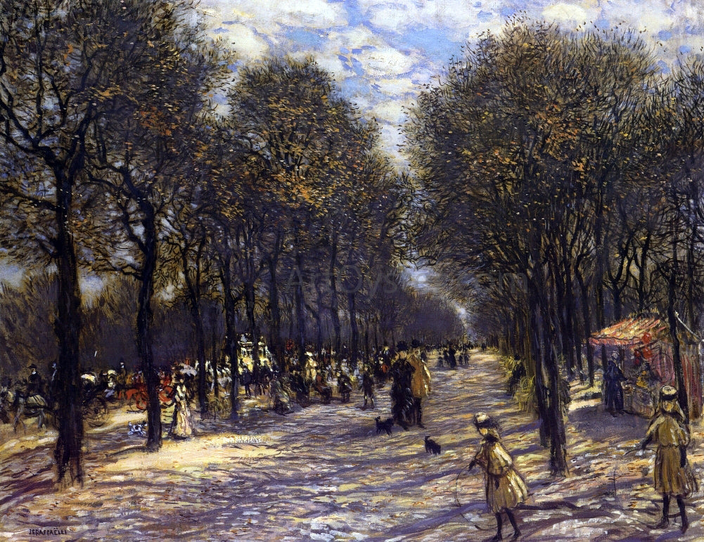 Jean-Francois Raffaelli Lane of Trees on the Champs-Elysees - Canvas Print