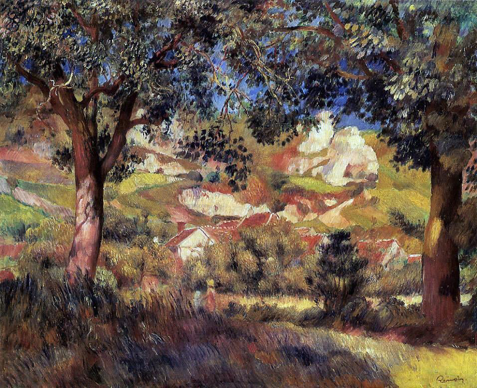 Pierre Auguste Renoir Landscape in La Roche-Guyon - Canvas Print