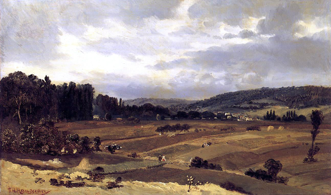 Theodore Rousseau Lanscape with Farmland - Canvas Print