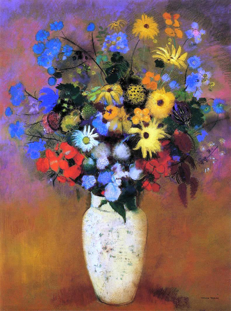 Odilon Redon Large Bouquet in a Japanese Vase - Canvas Print