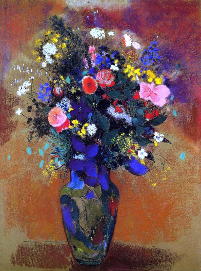 Odilon Redon Large Bouquet of Wild Flowers - Canvas Print