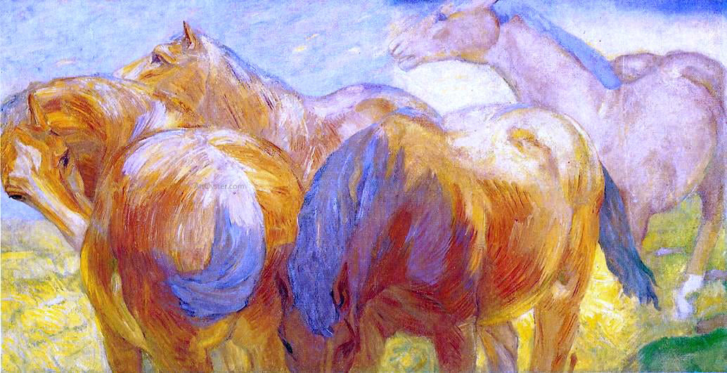 Franz Marc Large Lenggries Horse Painting - Canvas Print