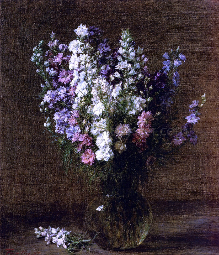 Henri Fantin-Latour Larkspur - Canvas Print