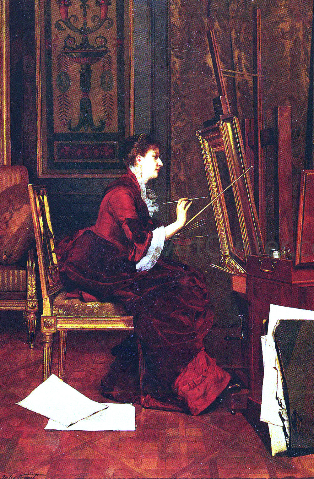 Jules Adolphe Goupil L'Artiste Dans L'Atelier - Canvas Print
