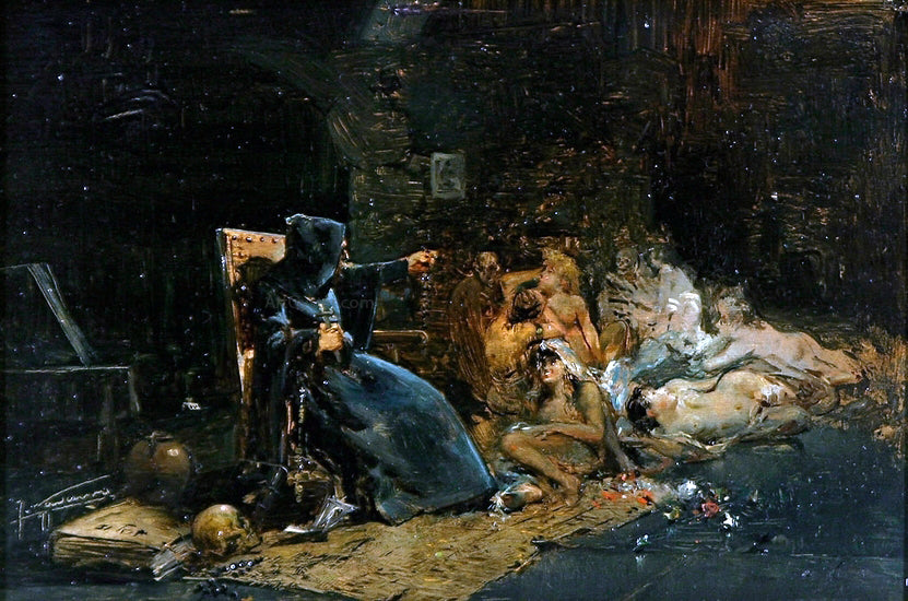 Jose Navarro Llorens Las Tentaciones de San Antonio - Canvas Print