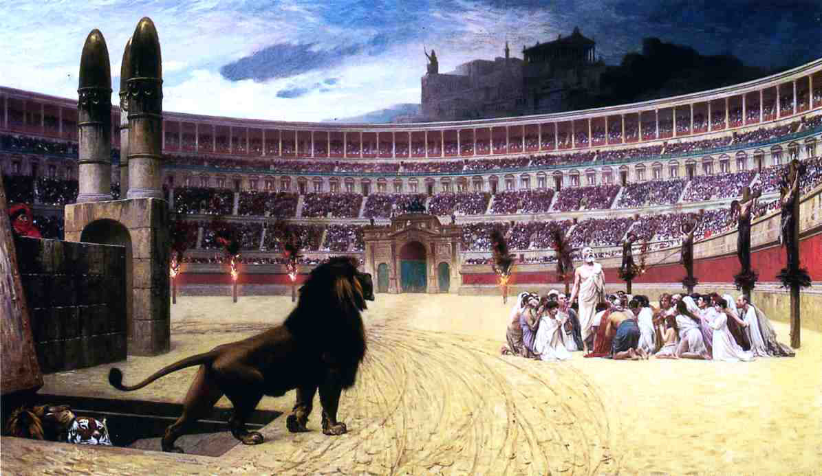 Jean-Leon Gerome Last Prayers of the Christian Martyrs - Canvas Print