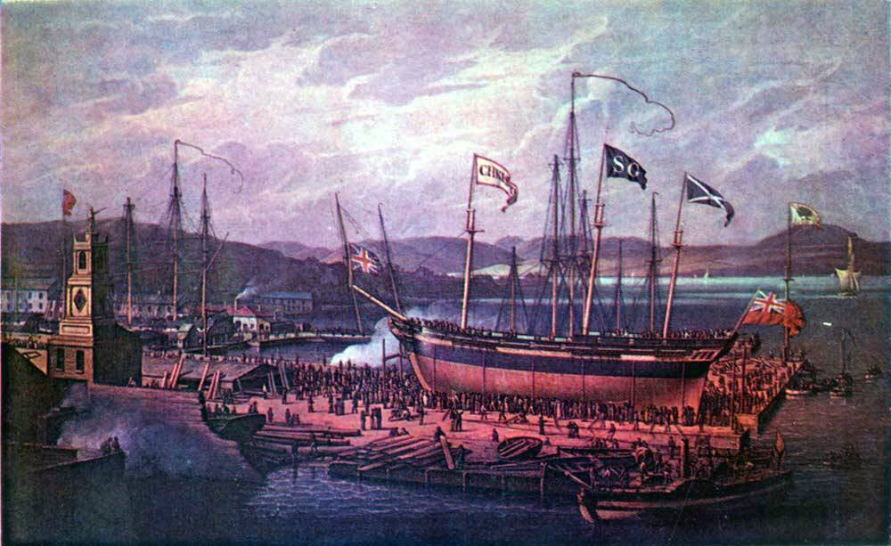 Robert Salmon Launch of the S.S. Christian - Canvas Print